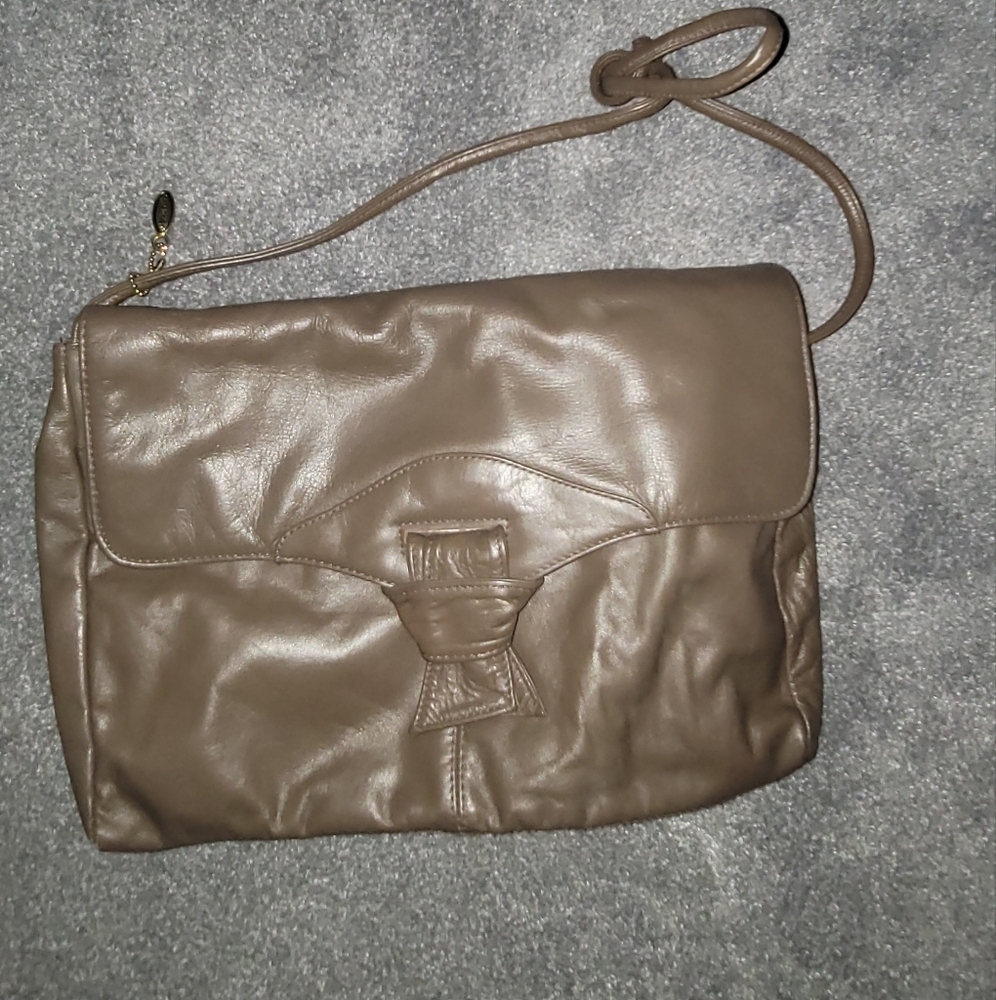 Vintage Brown Leather Shoulder Bag
